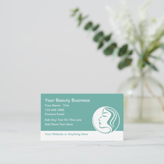 Beauty Fashion Makeup Business Cards Visitekaartje (Staand voorkant)