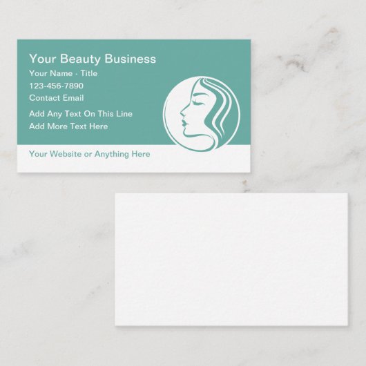 Beauty Fashion Makeup Business Cards Visitekaartje (Voorkant / Achterkant)