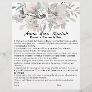 *~* Beauty Floral Liability Waiver Services Flyer