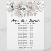 *~* Beauty Floral Liability Waiver Services Flyer (Achterkant)
