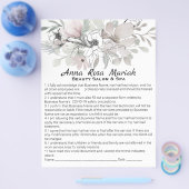 *~* Beauty Floral Liability Waiver Services Flyer (Enkel)