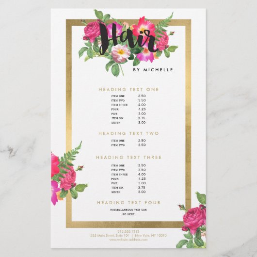 Beauty Florals Hair Stylist White Flyer (Voorkant)