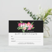 Beauty Florals Lash Extensions Black Gift Kaart (Staand voorkant)