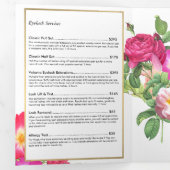 Beauty Florals Lash Extensions White Brochure Drieluik Kaart (Binnenzijde eerst)