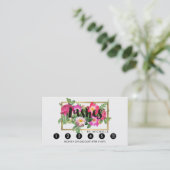 Beauty Florals Lash Extensions White Loyalty Kaart (Staand voorkant)