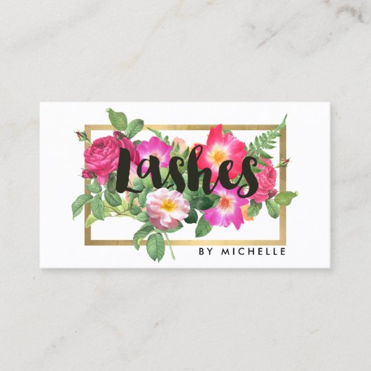 Beauty Florals Lash Extensions Wit Visitekaartje (Voorkant)