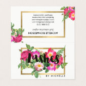 Beauty Florals Lash Extensions Witte nazorg Visitekaartje (Buitenkant ongevouwen)