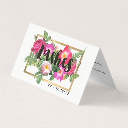 Beauty Florals Lash Extensions Witte nazorg Visitekaartje (Voorkant)
