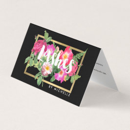 Beauty Florals Lash Extensions Zwart Nazorg Visitekaartje