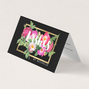 Beauty Florals Lash Extensions Zwart Nazorg Visitekaartje