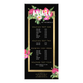 Beauty Florals Lash Extensions Zwart Reclamekaart (Voorkant)