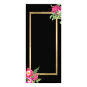 Beauty Florals Lash Extensions Zwart Reclamekaart (Achterkant)