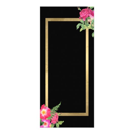 Beauty Florals Lash Extensions Zwart Reclamekaart (Achterkant)