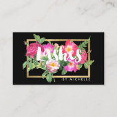 Beauty Florals Lash Extensions Zwart Visitekaartje (Voorkant)