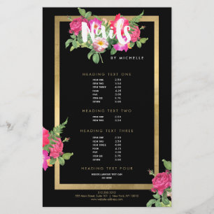 Beauty Florals Nagelsalon Zwart Flyer