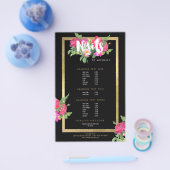 Beauty Florals Nagelstudio Zwart Flyer (Enkel)