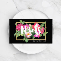 Beauty Florals Nail Salon Black