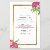 Beauty Florals Nail Salon Price List Service Menu (Achterkant)