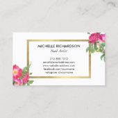 Beauty Florals Nail Salon White Visitekaartje (Achterkant)