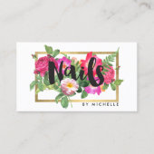 Beauty Florals Nail Salon White Visitekaartje (Voorkant)
