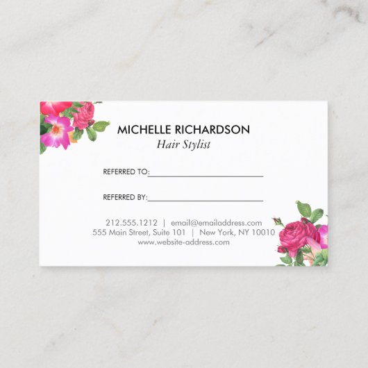 Beauty Florals Salon Referral Kaart (Achterkant)