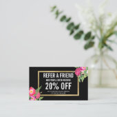 Beauty Florals Salon Referral Kaart (Staand voorkant)