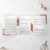 Beauty Florals Wimper Extenties Wit Brochure Drieluik Kaart (Binnen)