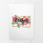 Beauty Florals Wimper Extenties Wit Brochure Drieluik Kaart (Cover)