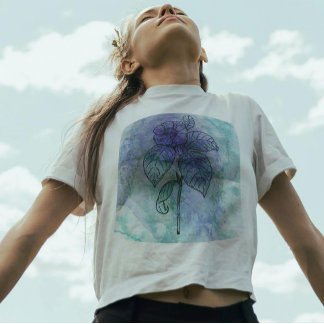 Beauty Flower Achtergrond Waterverf  T-shirt