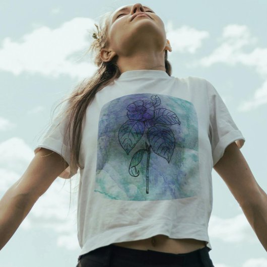 Beauty Flower Achtergrond Waterverf T-shirt