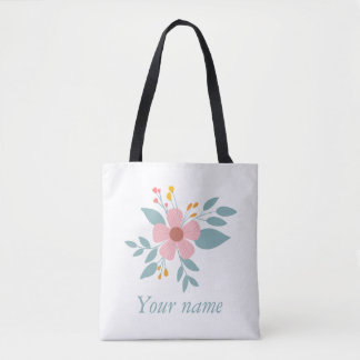 Beauty flower canvas tas