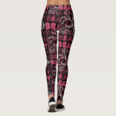 Beauty Flower Line Art Typografie Leggings (Achterkant)