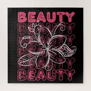 Beauty Flower Line Art Typografie Legpuzzel