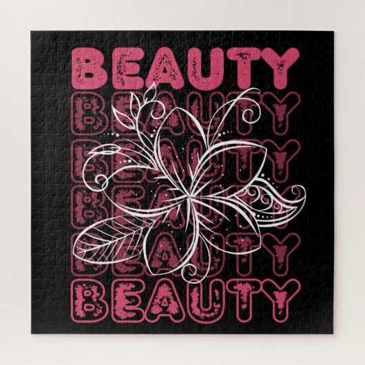 Beauty Flower Line Art Typografie Legpuzzel (Verticaal)