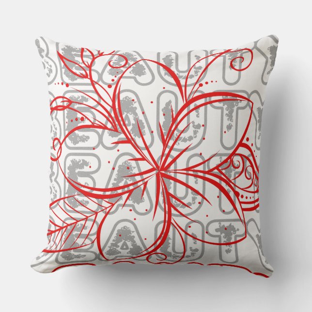 Beauty Flower Line Art Typografieontwerp Kussen (Voorkant)