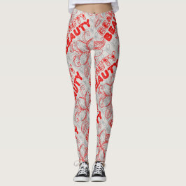 Beauty Flower Line Art Typografieontwerp Leggings