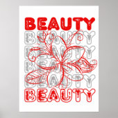 Beauty Flower Line Art Typografieontwerp Poster (Voorkant)