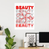 Beauty Flower Line Art Typografieontwerp Poster (Thuiskantoor)