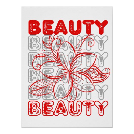Beauty Flower Line Art Typography Design Poster (Voorkant)