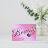 Beauty Gift Card Salon Lips Silver Pink Kortingskaartje (Staand voorkant)