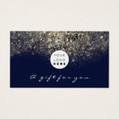 Beauty Gift Certificate Blue Navy Gold Lash Logo Visitekaartje (Voorkant)