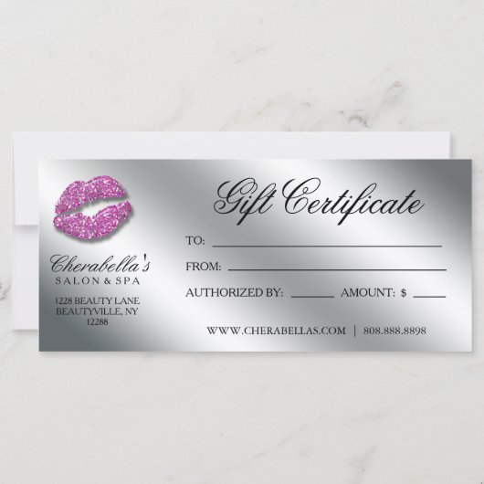 Beauty Gift Certificate Makeup Artist Glitter (Achterkant)