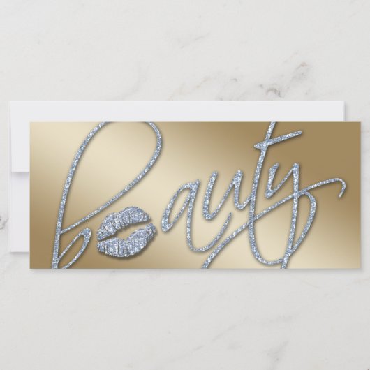 Beauty Gift Certificate Makeup Artist Glitter Gold (Voorkant)