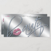 Beauty Gift Certificate Makeup Artist Glitter Pink (Voorkant / Achterkant)
