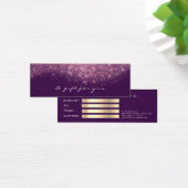 Beauty Gift Certificate Violet PinkLash Makeup Mini Visitekaartjes (Bureau)