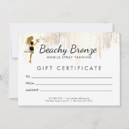 Beauty Girl Gouden Bronzen Regenpatroon Gift Kaart