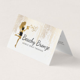 Beauty Girl Gouden Bronzen Regenpatroon Spray Tann Kaart