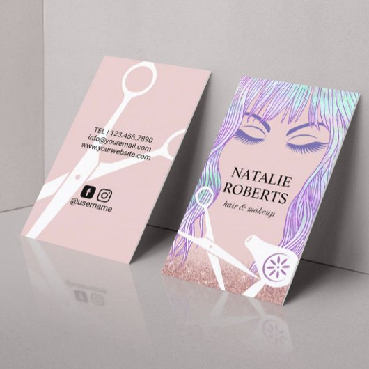 Beauty Girl Hair & Makeup Artist Modern Salon Visitekaartje