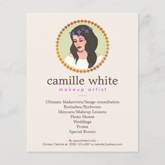 Beauty Girl, Makeup Artist en Hair Sylist Pink Flyer (Voorkant)