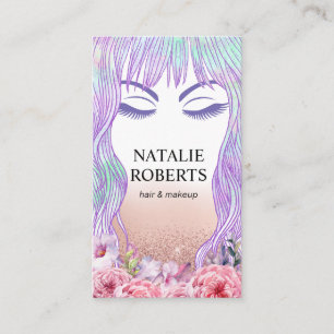 Beauty Girl Makeup Artist Hair Salon Floral Afsprakenkaartje